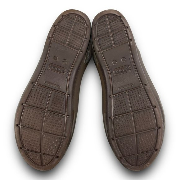 Crocs ColorBlock Slingback Flats 200032 Croslite Slip On Peep Toe Brown Women 7 - Picture 8 of 10